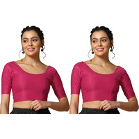 Toplot Cotton Blend Lycra Stretchable Readymade Blouses Pack Of 2 (Combo-5058-Rnp-Rnp-40)