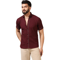 Toplot Men's Regular Fit Casual Shirt (Chatai-Shirt-5174-Maroon-Xxl)