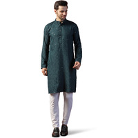 Toplot Kurta For Men || Men's Ethnic Wear Sequin Embroidered Cotton Blend Kurta Set || Men's Kurta (Men-Seq-Kurta-Set-5209-Rama-M)