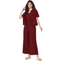 Toplot Jumpsuit For Women || Coordset For Women || Co Ord Western (Jump-Suit-5225-Maroon-S)