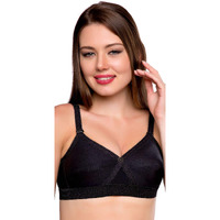 Trylo Women's Non-Wired Bra (Krutika Plain_Black_46G)