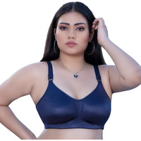 Trylo Riza Superfit Women's Non Wired Non Padded Dual Layered Premium Fabric Bra Available In C To G Cups,Sizes 32 To 42 & Available In 8 Color Sapphire