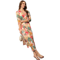Gosriki Women's Cotton Blend Straight Printed Kurta With Pant (Samlok White-Nj-Gs_Xl_White_X-Large)