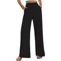 Toplot Trouser For Women || Casual Pants For Women || Loose Fit High-Waist Korean Pants || (Regular Fit | Polyester) (Women-Trouser-5229-Black-36)