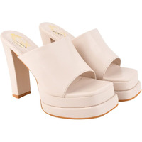 Shoetopia Stylish Solid Cream Block Heels For Women & Girls /Uk7
