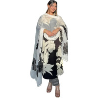 Gosriki Women's Rayon Viscose Printed Straight Kurta With Pant & Dupatta (5Jee Black-Vks03-Gs_Xl_Black_X-Large)