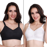 Trylo Riza Cottonfit Bra Combo Pack Black & White 34 F - Cup - Pack Of-2