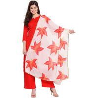 Gosriki Women's Rayon Straight Kurta With Palazzo & Dupatta (Kpzd-Cot-10026-Red_S-Go_Red_Small)