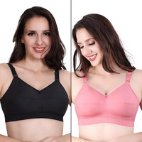 Trylo Riza Cottonfit Bra Combo Pack Black & Rose Gold 40 F - Cup - Pack Of-2