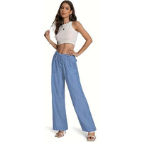 Toplot Women's Wide-Leg Drawstring Jeans Pants (Wide-Leg-Jeans-5251-Light-34)