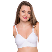 Trylo Women's Non-Wired Bra (Shapi_White_34D)