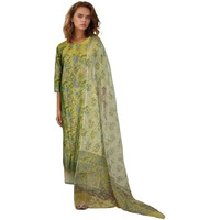 Gosriki Women's Rayon Viscose Straight Printed Kurta With Pant & Dupatta (Ribas Green-Vks02-Gs_Xl_Green_X-Large)