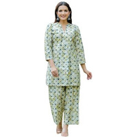 Gosriki Women's Rayon Blend Printed Ethnic Co-Ord Set (Ays Beige-Vks03-Gs_M_Beige_Medium)