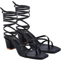 Shoetopia Girls Fashion Black Heeled Sandal - 4 Uk (Girls-Fashion-Black)