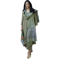 Gosriki Women's Rayon Blend Straight Solid Kurta With Pant & Dupatta (Raja Saab Green-Vks01-Gs_3Xl_Green_Xxx-Large)