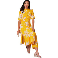 Gosriki Women's Rayon Viscose Straight Printed Kurta With Pant (Sunoni Yellow-Vks04-Gs_Xxl_Yellow_Xx-Large)