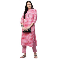 Gosriki Women's Cotton Straight Kurta With Palazzo (Revathi New Pink_L_Pink_Large)