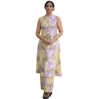 Gosriki Women's Rayon Viscose A-Line Printed Kurta With Palazzo (Angu Purple-Gs_Xxl_Purple_Xx-Large)