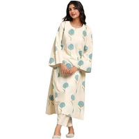 Gosriki Women's Rayon Viscose Printed Straight Kurta With Pant (Janya Sky-Gs_Xl_Sky Blue_X-Large)