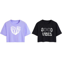 Toplot Tops For Women || Western Tops For Woman Stylish || Crop T-Shirt Western Pack Of 2 (Combo-Top-5258-Prl-Blk-Xs)