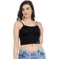Trylo U-Cut Crop Top-Black-S
