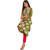 Gosriki Women's Rayon Blend Straight Embroidered Kurta With Pant (Dalvi Green-Gs_Xl_Green_X-Large)