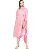 Gosriki Women's Cotton Kurta With Palazzo (Raju-Pink_Xxl-Go Xx-Large)
