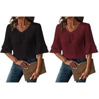 Toplot Fashion Women Tops || Shirt For Woman || Trendy Top For Women || Western Tops For Woman Stylish || Value Pack (Pop-Tshirt-5231-Black-Maroon-M)