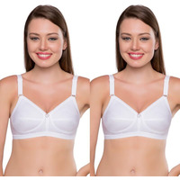 Trylo Sarita Bra Combo-40-White-C-Cup - Pack Of-2