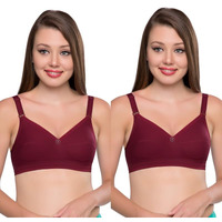 Trylo Namrata Bra Combo-36-Marun-C-Cup - Pack Of-2