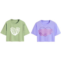 Toplot Tops For Women || Western Tops For Woman Stylish || Crop T-Shirt Western Pack Of 2 (Combo-Top-5256-Pst-Prl-M)