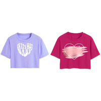 Toplot Tops For Women || Western Tops For Woman Stylish || Crop T-Shirt Western Pack Of 2 (Combo-Top-5256-Prl-Pnk-Xs)