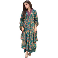 Gosriki Women's Rayon Viscose Anarkali Printed Kurta With Palazzo & Dupatta (Cia Green-Vks02-Gs_Xl_Green_X-Large)