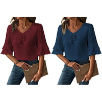Toplot Fashion Women Tops || Shirt For Woman || Trendy Top For Women || Western Tops For Woman Stylish || Value Pack (Pop-Tshirt-5231-Maroon-Teal-Xs)