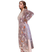 Gosriki Women's Rayon Viscose Printed & Chikankari Embroidered Straight Kurta (Kisrup Multi-Vks02-Gs_S_Grey_Small)