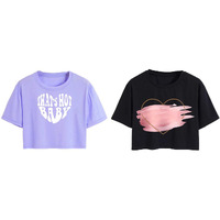 Toplot Tops For Women || Western Tops For Woman Stylish || Crop T-Shirt Western Pack Of 2 (Combo-Top-5256-Prl-Blk-Xs)