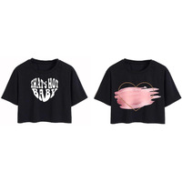 Toplot Tops For Women || Western Tops For Woman Stylish || Crop T-Shirt Western Pack Of 2 (Combo-Top-5256-Blk-Blk-Xs)