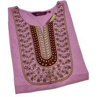 Gosriki Women's Cotton Blend Straight Solid Kurta With Pant & Dupatta (Ramaneey New Pink_Xxl-Go_Pink_Xx-Large)
