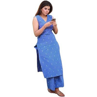 Gosriki Women's Rayon Viscose Printed Straight Kurta With Pant (Numanta Blue-Vks02-Gs_Xxl_Blue_Xx-Large)