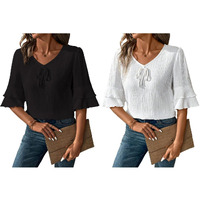 Toplot Fashion Women Tops || Shirt For Woman || Trendy Top For Women || Western Tops For Woman Stylish || Value Pack (Pop-Tshirt-5231-Black-White-Xl)