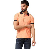 Toplot Men's Regular Fit Polo T-Shirt (Sqaure-Polo-5180-Orange-Xl)