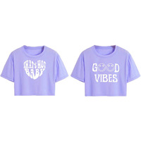 Toplot Tops For Women || Western Tops For Woman Stylish || Crop T-Shirt Western Pack Of 2 (Combo-Top-5258-Prl-Prl-L)