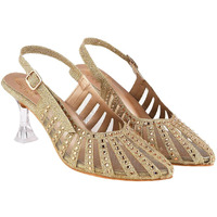 Shoetopia Girls Bantu-455 Golden Heeled Sandal - 6 Uk (Girls-Bantu-455-Golden)