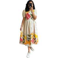 Gosriki Women's Rayon Anarkali Printed Kurta (Oyshe Cream-Gs_M_Cream_Medium)