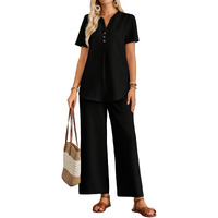 Toplot Casual Wear Pant Top Set || Fancy Co-Ord Set ||Coord Sets For Women (Pop-Coord-5250-Black-L)