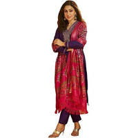 Gosriki Women's Rayon Viscose Embroidered Straight Kurta With Pant & Dupatta (Guzarish Begani-Gs_S_Begani_Small)