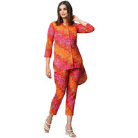 Gosriki Women's Cotton Blend Straight Floral Printed Co-Ord Set (Soof Pink-Gs_Xl_Pink_X-Large)