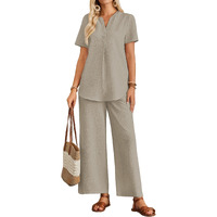 Toplot Casual Wear Pant Top Set || Fancy Co-Ord Set ||Coord Sets For Women (Pop-Coord-5250-Cream-S)