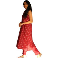 Gosriki Women's Rayon Viscose Printed A-Line Kurta With Pant (Dhyana Maroon-Gs_Xl_Maroon_X-Large)