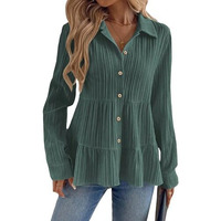 Toplot Tops For Women || Button-Up Tunic || Women Shirt (Sugar-Shirt-5247-Green-Xl)